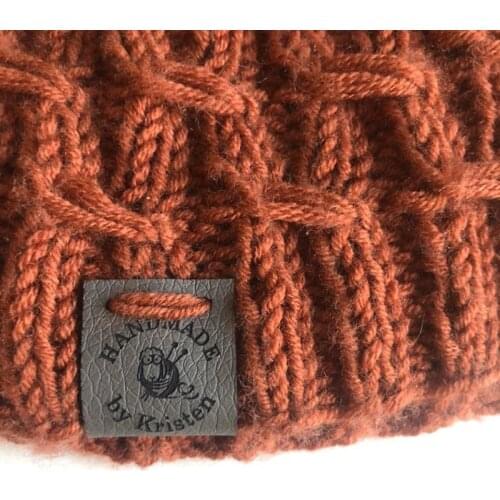 55pcs Customize leather knitting crocheted DIY label, Sewing Brand logo clothing tags Handmade Products, Handcraft items labels