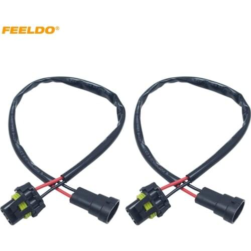 FEEKDO 2PCS 12V 35W 55W Auto 9005/9006 Male to Femal HID Conversion Kit Xenon Lamp Bulb Power Wire Harness Plug Power Cable