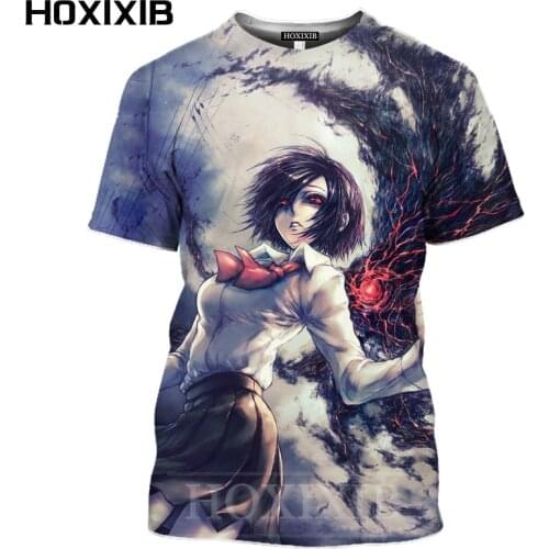 HOXIXIB Tokyo Ghoul T Shirt Women Magazine 3D Print Anime Men Tshirt Touka Kirishima Tops Hip Hop Sports Beach Unisex Streetwear
