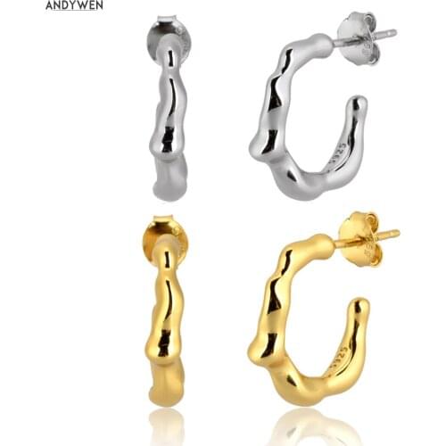 Kikichicc 925 Sterling Silver Irregular Geometric Circle Earring 2020 Fine Jewlery Rock Punk Circle Loops Piercing Ohrringe