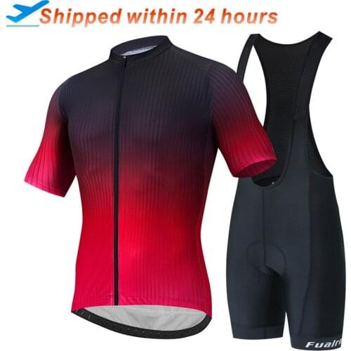 FUALRNY Cycling jersey Set Summer Bicycle Clothing Maillot Ropa Ciclismo Hombre MTB Bike Clothes Sportswear Suit Cycling Set