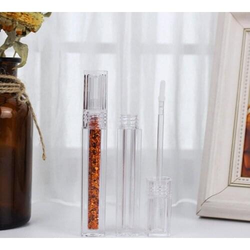 Square Crystal Transparent Lip Glaze Tube Lip Gloss Tube Liquid Eye Shadow Eyelash tube 4.5ml Clear Cosmetic Containers tube