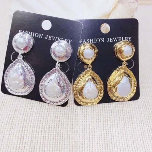 New Fashion Drop Earring Freshwater Pearl Charm Dangle of Earring Mix Color