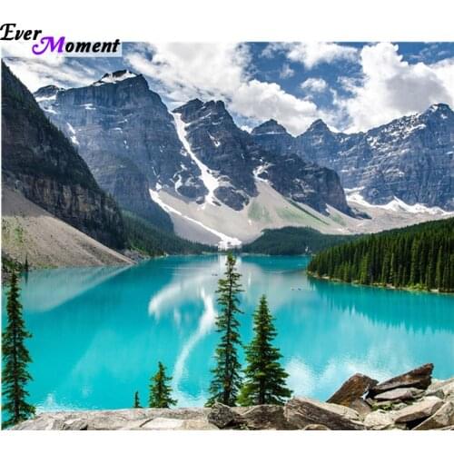 New Diamond embroidery crystal full square diamond sets unfinish decorative diy diamond painting cross stitch snow lake ASF019