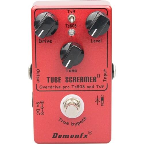Upgraded version Demonfx High Quality TS9 and TS808 V2.0RedTube Screamer V2.0 Overdrive Pro Vintage Guitar Effect Pedal