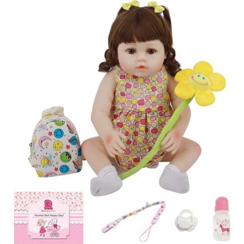 Realistic Newborn Baby 18 '' Full Silicone Body Lifelike Bebe Reborn Dolls For Children Birthday Christmas Gift Shower Toy 48CM