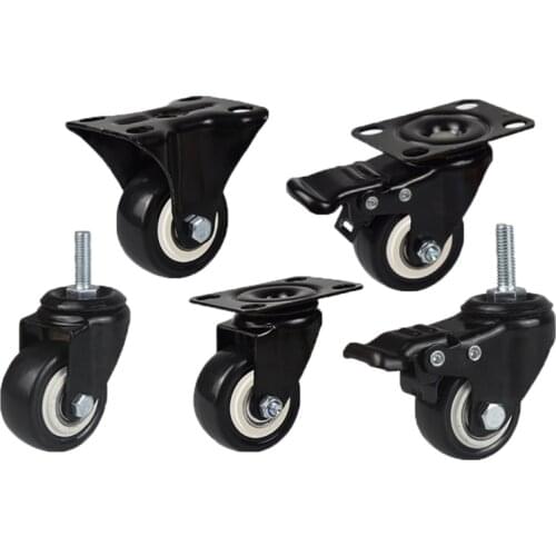 1.5" 2" Caster Wheels, Heavy Duty Casters with Brake Set of 4, Locking Casters w/ 360 Degree No Noise Polyurethane (PU)