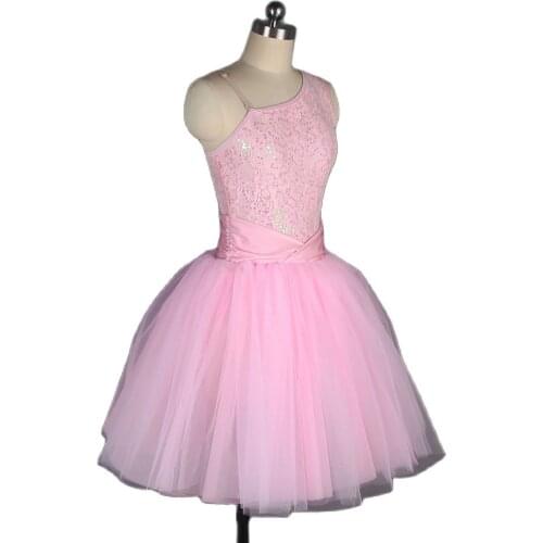 Pink sequin lace Top Bodice Romantic Ballet Tutu Girl & Women Dancewear Ballet Tutu Stage Costumes Ballet Tutu