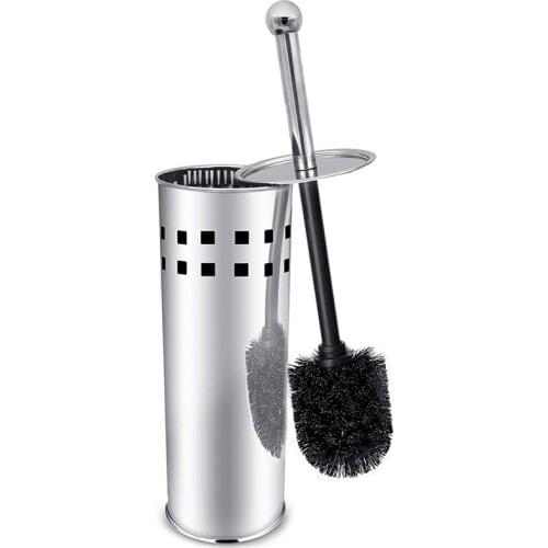 Toilet Brush and Holder, 304 Bamboo Charcoal Stainless Steel Toilet Brush for Bathroom Storage and Organization - Space Saving