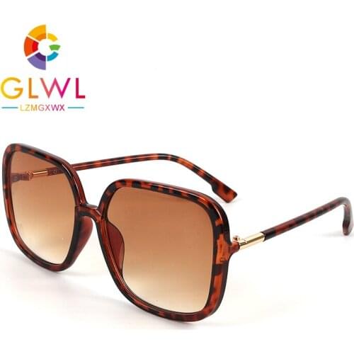Sunglasses Vintage Leopard Sun Glasses Woman Brand Oversize Square Frame Eyewear Ladies Big Shades UV 400 Trending Products 2021
