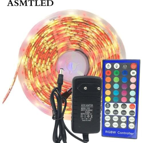 5050 RGBW RGBWW LED Strip IP20 IP65 DC12V RGB + White/ Warm white Flexible Light + 40key RGBW Remote Controller + Power Adapter
