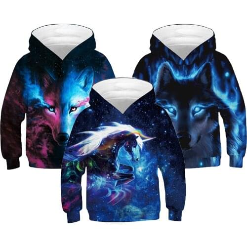 Spring 3D Design Sweatshirt For Boy Unicorn And Worf Kids Hoodies Multiple Options 4-14 Years Children Birthday New Year Present