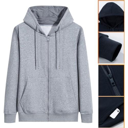 Hoodie sweatshirt men Autumn Winter Long Sleeve Hoodie Sweatshirt Pockets Plush Liner Warm Coat hoodies men sudaderas hombre