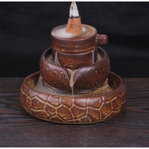 Back go back in Tower incense censer and Aloes and sandalwood incense smoke creative ornamental ceramic incense burner