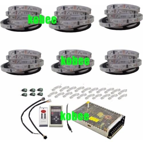 Dream color Magic 6803 LED Strip RGB 5050 30m White Waterproof IP67 + IC6803 RF Controller + Power adapter
