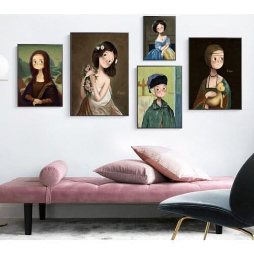 World Famous Painting Wall Art Fantasy Canvas Posters and Prints Figure Creative Wall Picture for Living Room Decoration