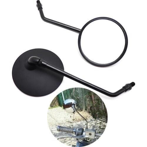 8 10mm Motorcycle Rear View Mirrors Round Cafe Racer Side Motorbike Mirror For Kawasaki Suzuki Vespa Honda KYMCO Scooter Chopper