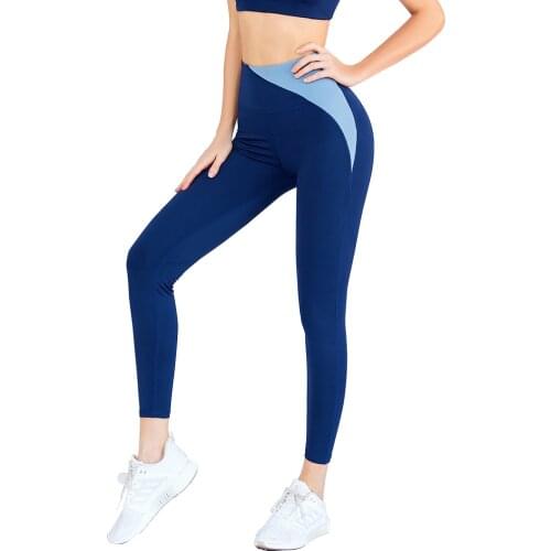 Women Sport Leggings Color Blocking High Waist Soft Train Yoga GYM Altheletics Pants Jeggings Leggins