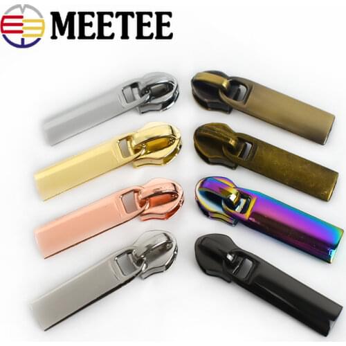 10pcs Meetee Zipper Sliders For 5# Nylon Zip Down Jacket Pocket Zipper Head Bag Repair Kits DIY Accessories