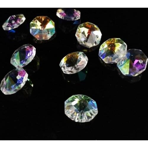 16mm AB 1280pcs Crystal octagon bead, K9 crystal 2 holes, Diy Wedding & home decoration, Crystal Accessories chandelier parts