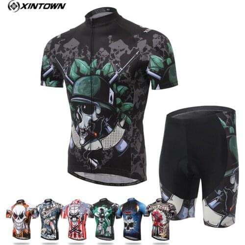 2019 Man Cycling Jersey Short Sleeve Jersey Bike Bicycle Clothing For Spring Summer Autumn Skeleton series
