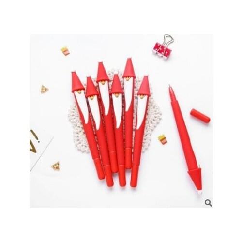 8 PCS/LOT zhongfan student red Santa Claus stationery 0.5mm fresh pen gel pen