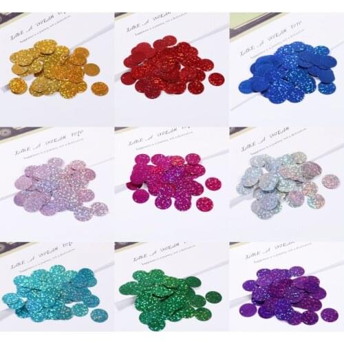 90Pcs/Bag Diameter 20mm Laser Sequins For Craft Size 2cm Sequin Hologram Paillettes DIY Apparel Sewing Craft