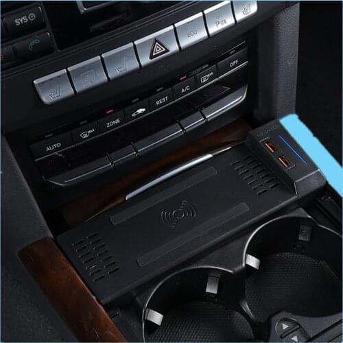 Car wireless charger for Mercedes Benz W212 E Class 2010-2015 fast charging case phone charger accessories for iPhone 8 12