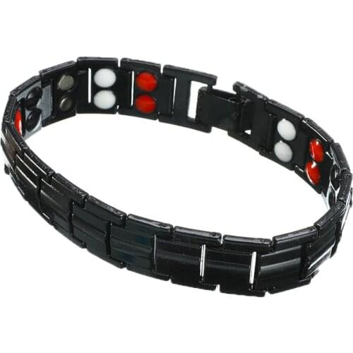 Magnetic Health Energy Bracelet For Men Black Arthritis Bio Magnet Therapy Stainless Steel Bracelets Bangle Men Jewelry