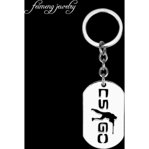 Feimeng jewelry Online Game CSGO Zinc Alloy Keychain CS GO Metal Key Chains For Men Game Keying Porte Clef Chaveiro Carro