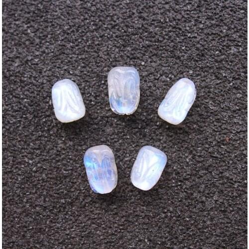 10PC Natural Moonstone/Labradorite Carved Rabbit Shaped Beads Aura Energy Stone Crystal Jewelry Accessories For Jewelry Making