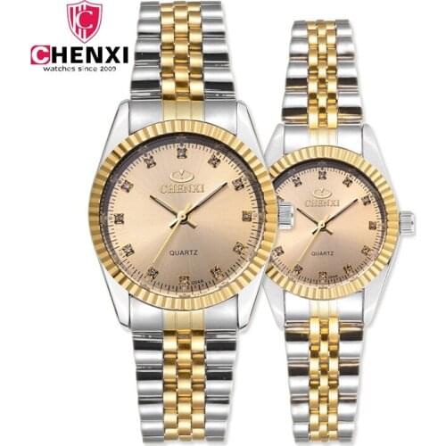 Brand Luxury Lover Watches Quartz gold Dress Women Men Watch For Couples 2018 New Fashion Wristwatch Relojes Hombre
