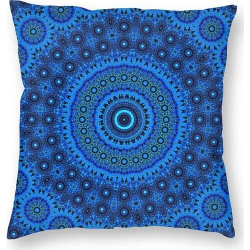 Delft Mandala Cushion Cover Two Side 3D Print Buddha Buddhism Flower Floral Floor Pillow Case for Car Cool Pillowcase Home Decor