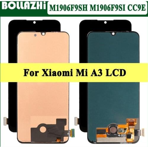 6.09'' OLED For Xiaomi Mi A3 LCD Display Touch Screen Digitizer Assembly With Frame For Xiaomi Mi CC9E Display M1906F9SH