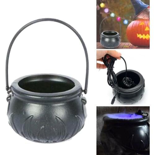 Halloween Mist Maker Fogger Water Fountain Fog Machine Witch Pot Smoke Machine