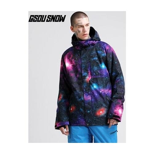 GSOU SNOW Men Ski Jacket Skiing Snowboard Jacket Windproof Waterproof Hooded Breathable Super Warm Clothing Outdoor Sport 2020