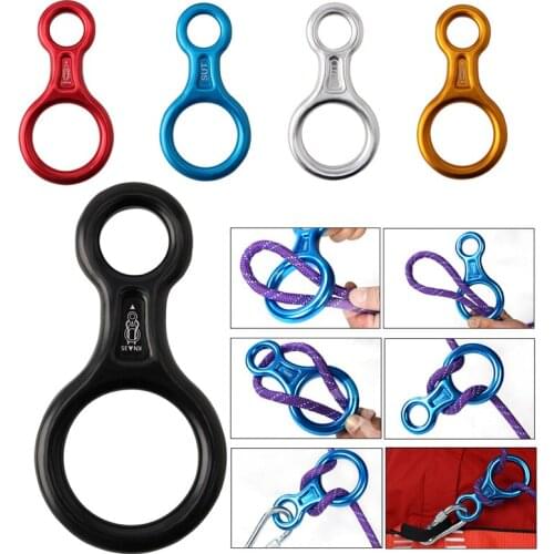 5 Colors Slow Climbing Carabiners Down Eight Rings Rock Climbing Equipment Outdoor Supplies Quickdraws Wholesale Dropshipping