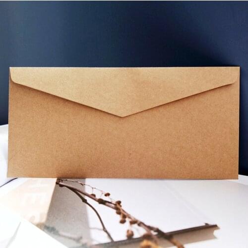 10 Piece/Lot) 10*21cm Western Style Triangle Retro Blank Kraft Paper Envelope Black Envelopes