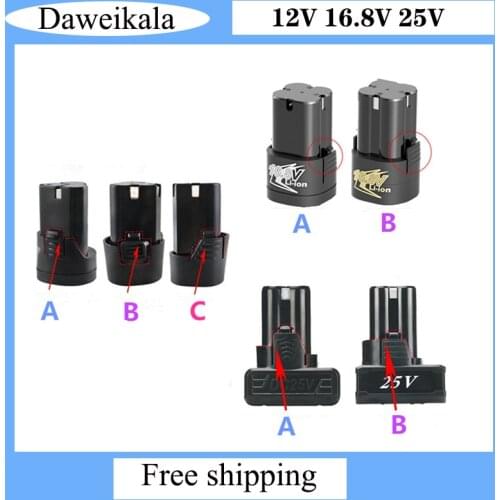 25V 21V 16.8V 12V 18650 Lithium Li-ion Battery For Cordless Screwdriver Electric Drill Battery Power Tools Charger Battery 3.7V