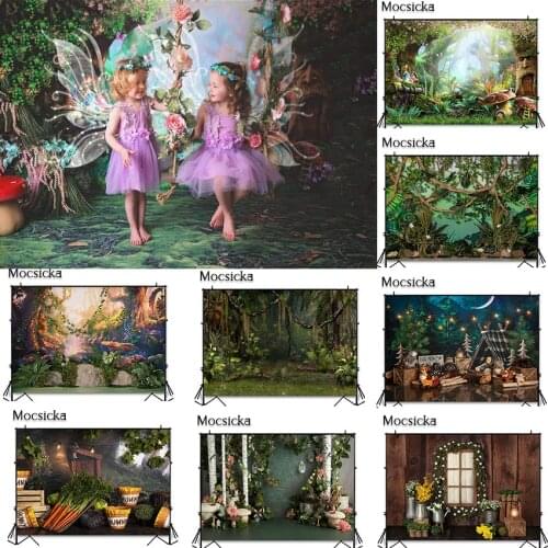Mocsicka Jungle Safari Forest Spring Photography Backdrop for Photographic Studio Wild One Woodland Party Decorations Background