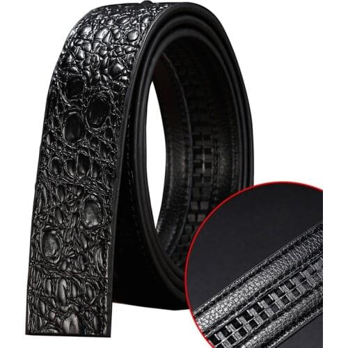Male Crocodile Pattern Automatic With Leather And Cowhide Explosive Fashion Male Belt With Youth Trendy Trousers Men Belts 3.4cm