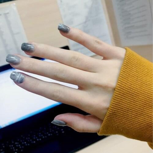 NEW 24pcs/set Marble False Nails Normal Sizes French Short Full Fake Nail Tips 3D Bride Acrylic Faux Onlges Nails Art Salon Tips