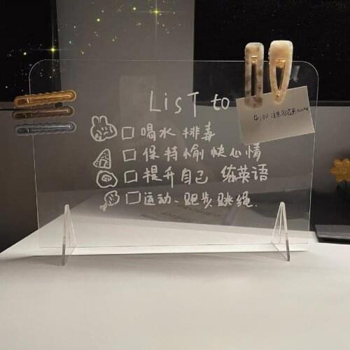 Creative Clear Acrylic Note Board Message Memo Board for Sticky Notes Name Card Phone Holder Desktop Plastic Holder for Home