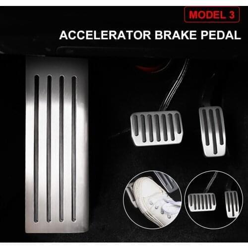 Car Foot Pedal Pads Covers For Tesla Model 3 Y Car Accessories Alloy Aluminum Accelerator Brake Rest Pedal Three