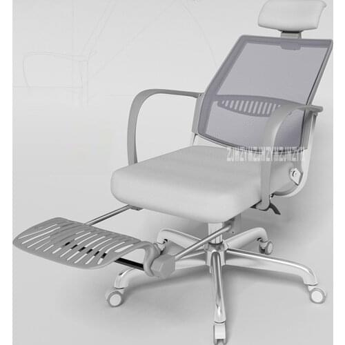 1307600 Office Boss Chair Steel Feet Adjustable Chair Mesh Cloth With Footrest Gaming Chair Household Reclining Computer Chair