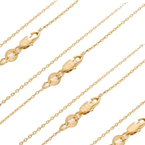 Discount Nice 50PCS GF Jewelry Necklace Set Solid Yellow Gold Filled Rolo Chains+Lobster Clasps For Pendant 16-30"