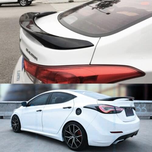 Suitable For Modern Elantra Spoiler True Gloss Carbon Fiber Rear Moving Parts Body Kit Trunk Decoration Modification 2012-19