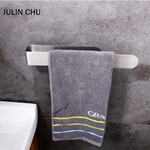 304 Stainless Steel Towel Shelf Sliver Brushed Towels Bar Bathtowel Shelf Rail Hang for Kitchen Lavatory Bathroom Accessories