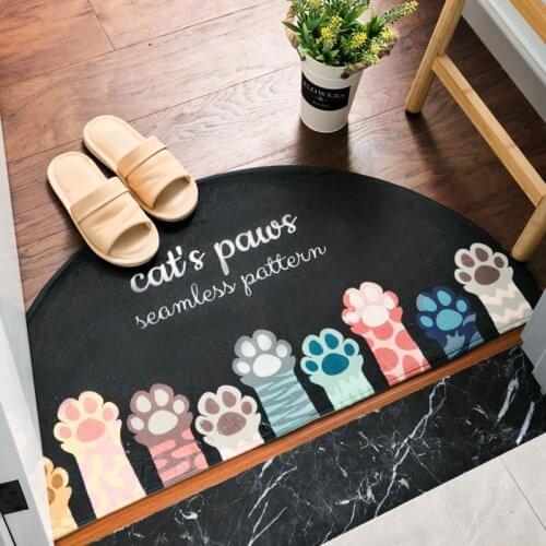 Semicircle Floor Mat Anti-slip Waterproof Cartoon Patern Living Room Bathroom Entrance Door Mat Modern Thicken Home Decor Rugs