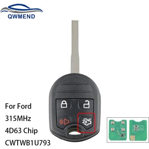 BHKEY Car Remote Key for Ford CWTWB1U793 for Ford Escape Fiesta Focus Transit Connect C-Max 2014 2015 Car Key 4D63 Chip 315MHz